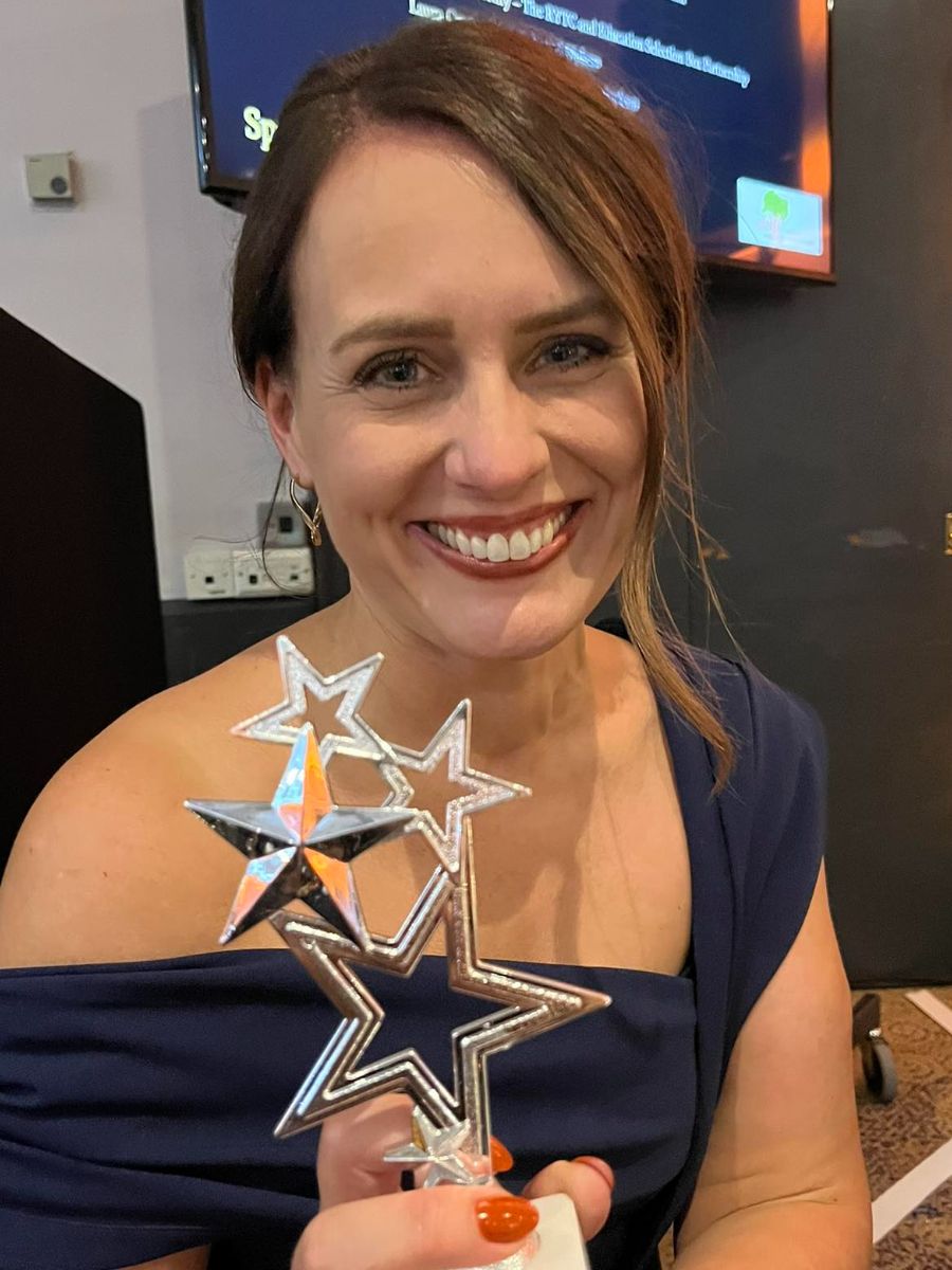 Hayley Charlesworth with her Silver Award at the Best Businesswomen Awards