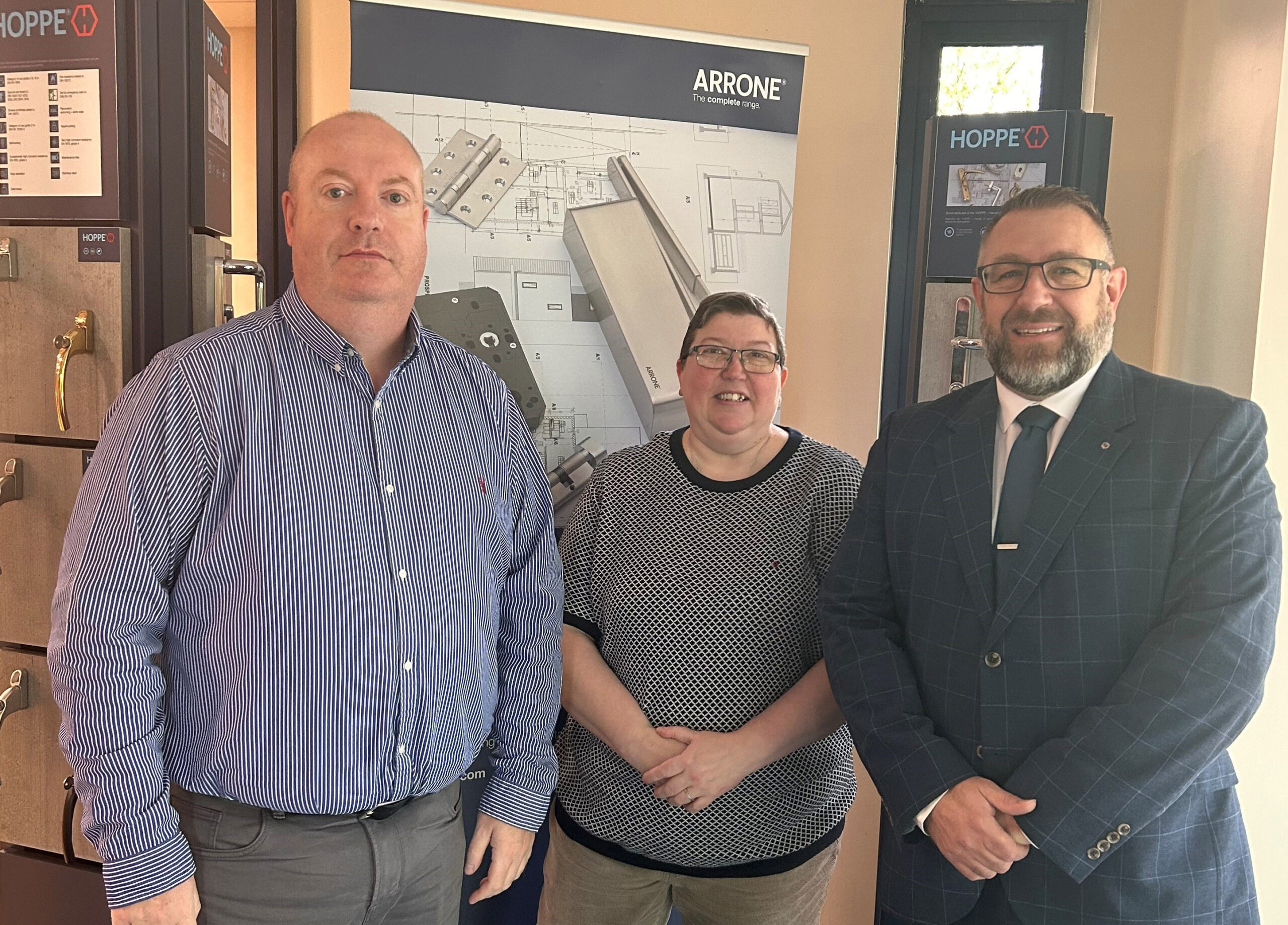 The three new HOPPE (UK) appointments: Glenn Rickwood, Yvette Barker, Gary Cooper