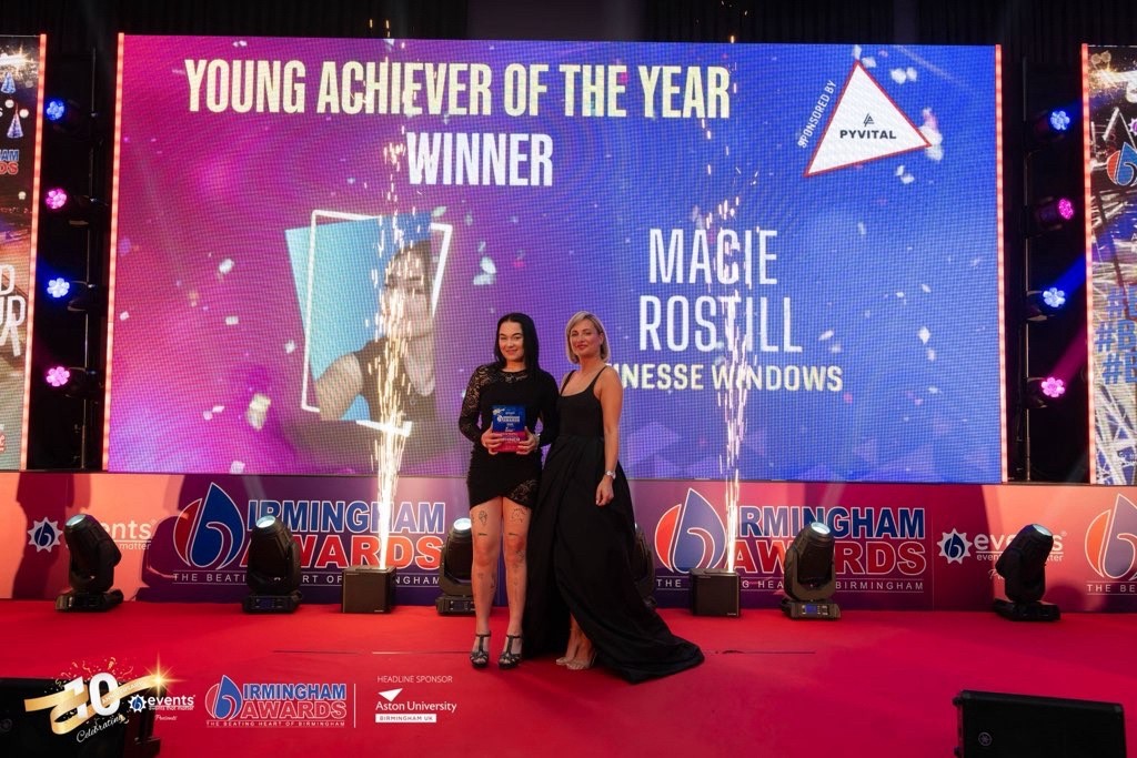 Finesse Windows' Macie Rostill was crowned Young Achiever of the Year at 2025 Birmingham Awards