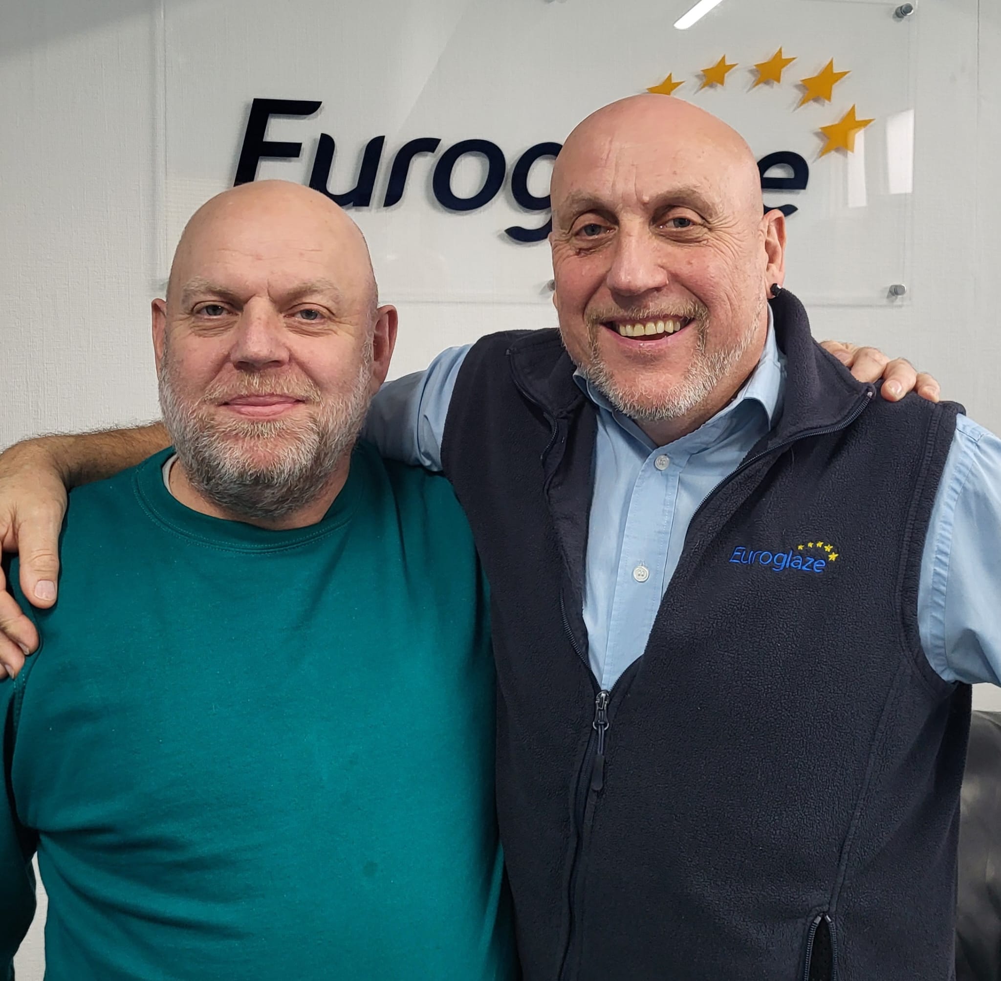 rothers Graham (left) and Glen Park celebrating a combined 75 years at Euroglaze