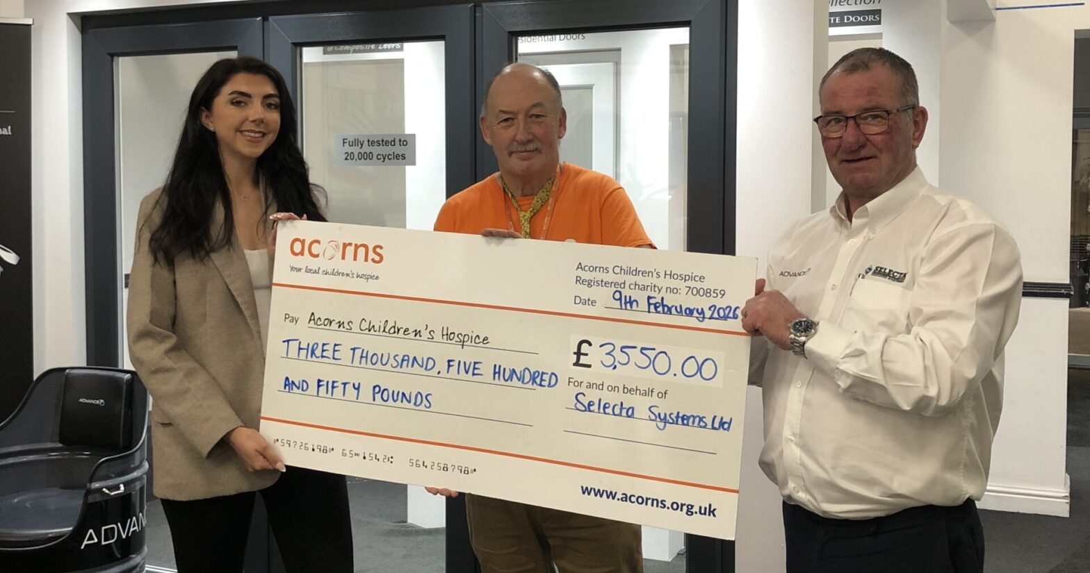 Selecta has raised £3,550 for Acorns Children’s Hospice