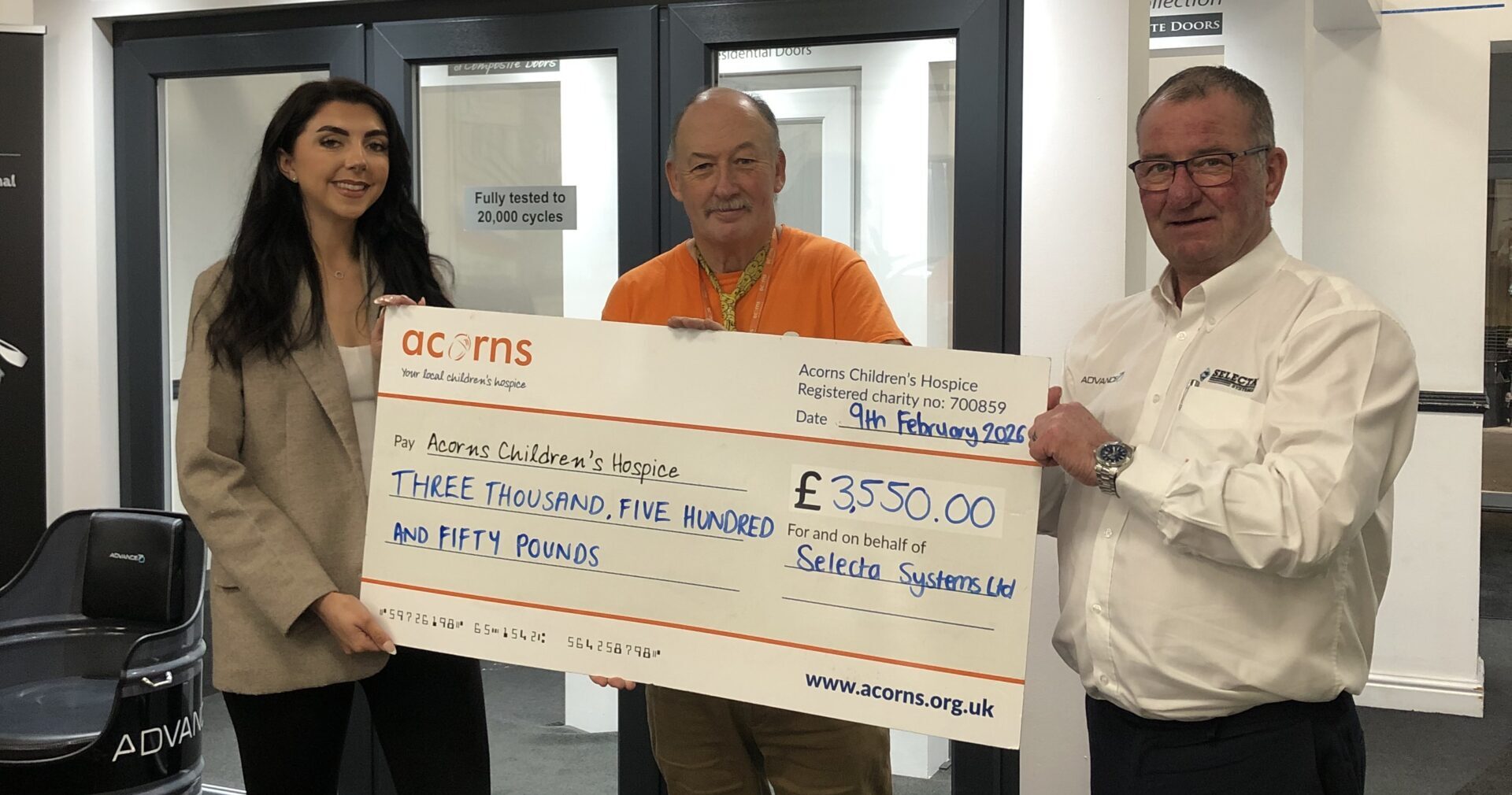 Selecta has raised £3,550 for Acorns Children’s Hospice