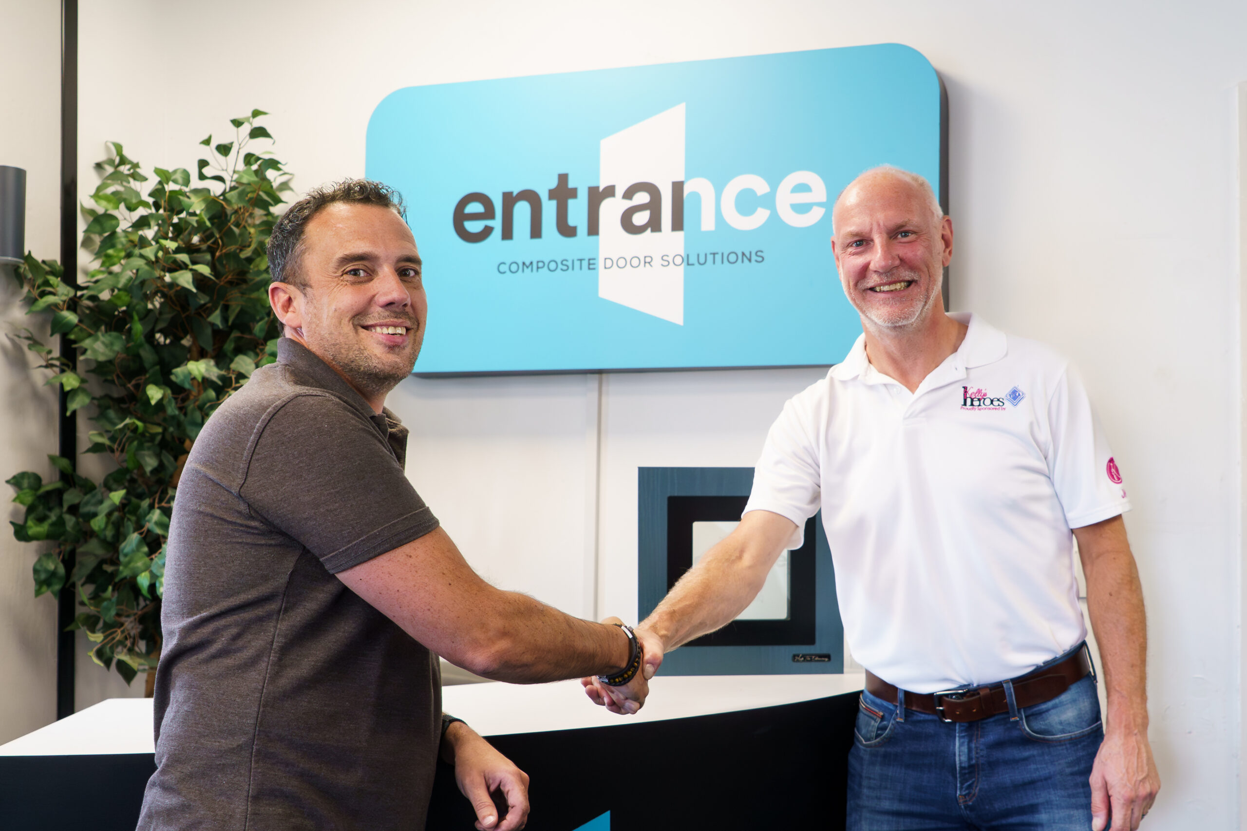 Kelly's Heroes Founder John Hewitt with Entrance CDS' Managing Director Gregory Kelly