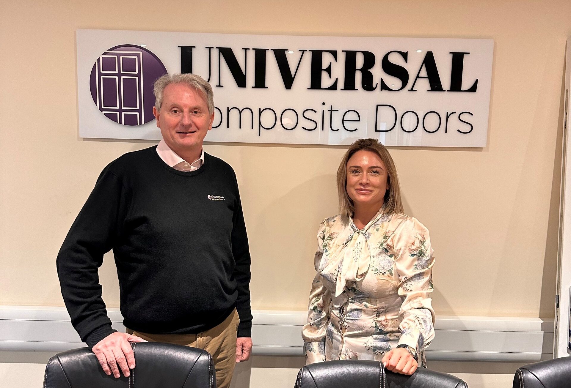 Haydon Statham, Universal Composite Doors Sales Director welcomes Lucie Miller as their new Regional Sales Manager for the South