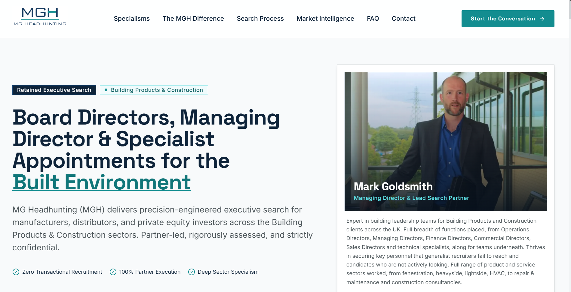 MG Headhunting website 2026
